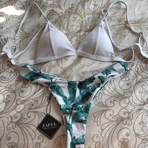 Brand new leaf print bathing suit